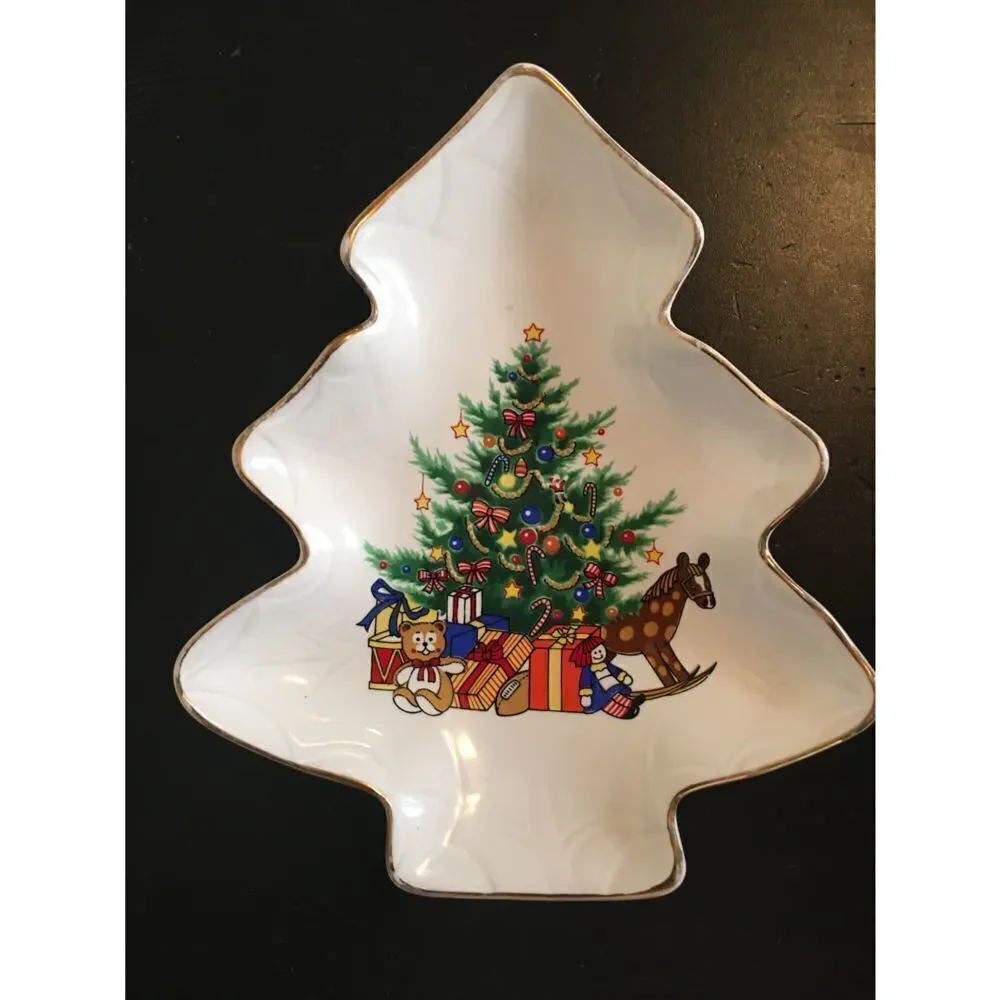 Vintage Nut/Candy/Trinket Dishes Christmas Tree & Stocking